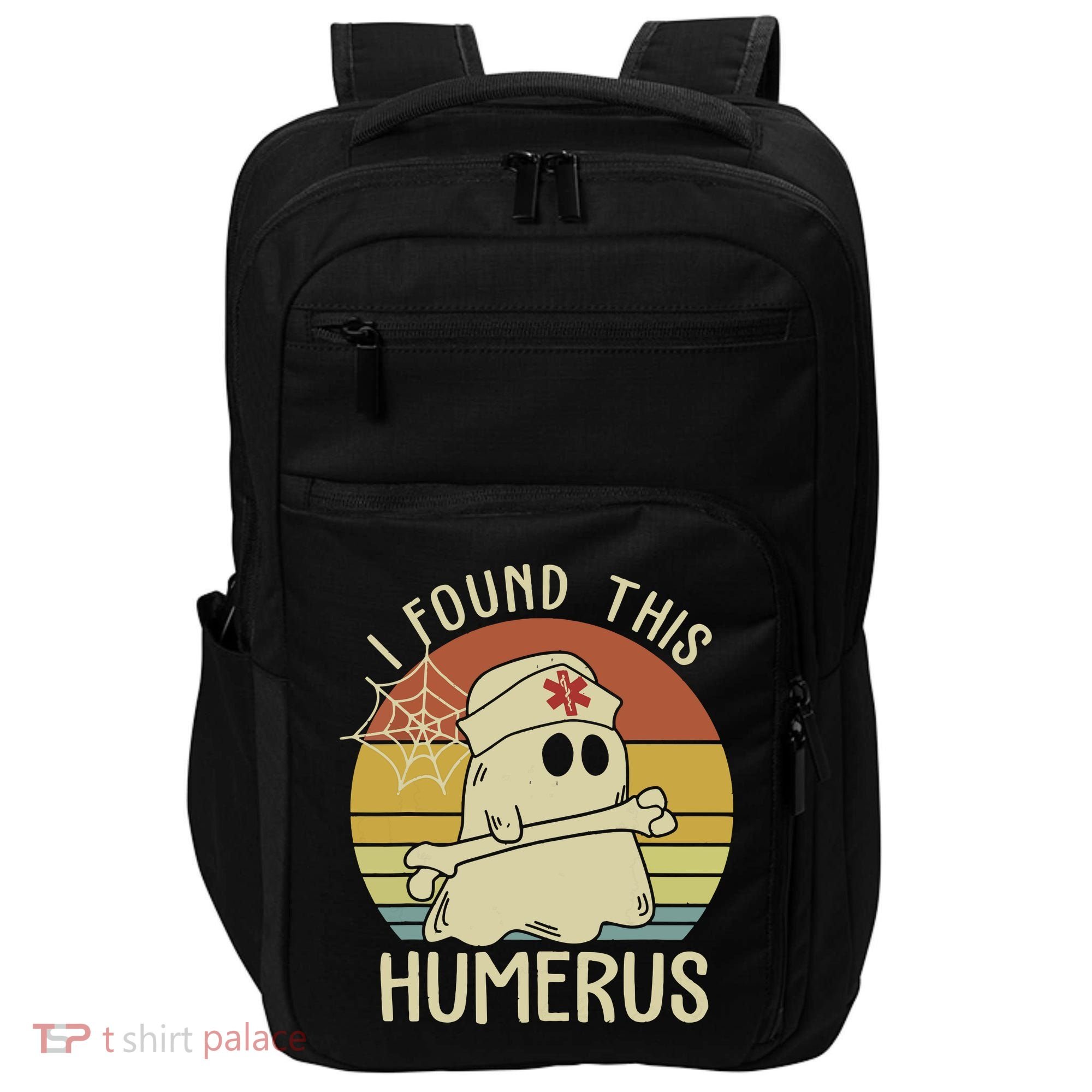 I Found This Humerus Halloween Nurse Nursing Ghost Humorous Impact Tech Backpack