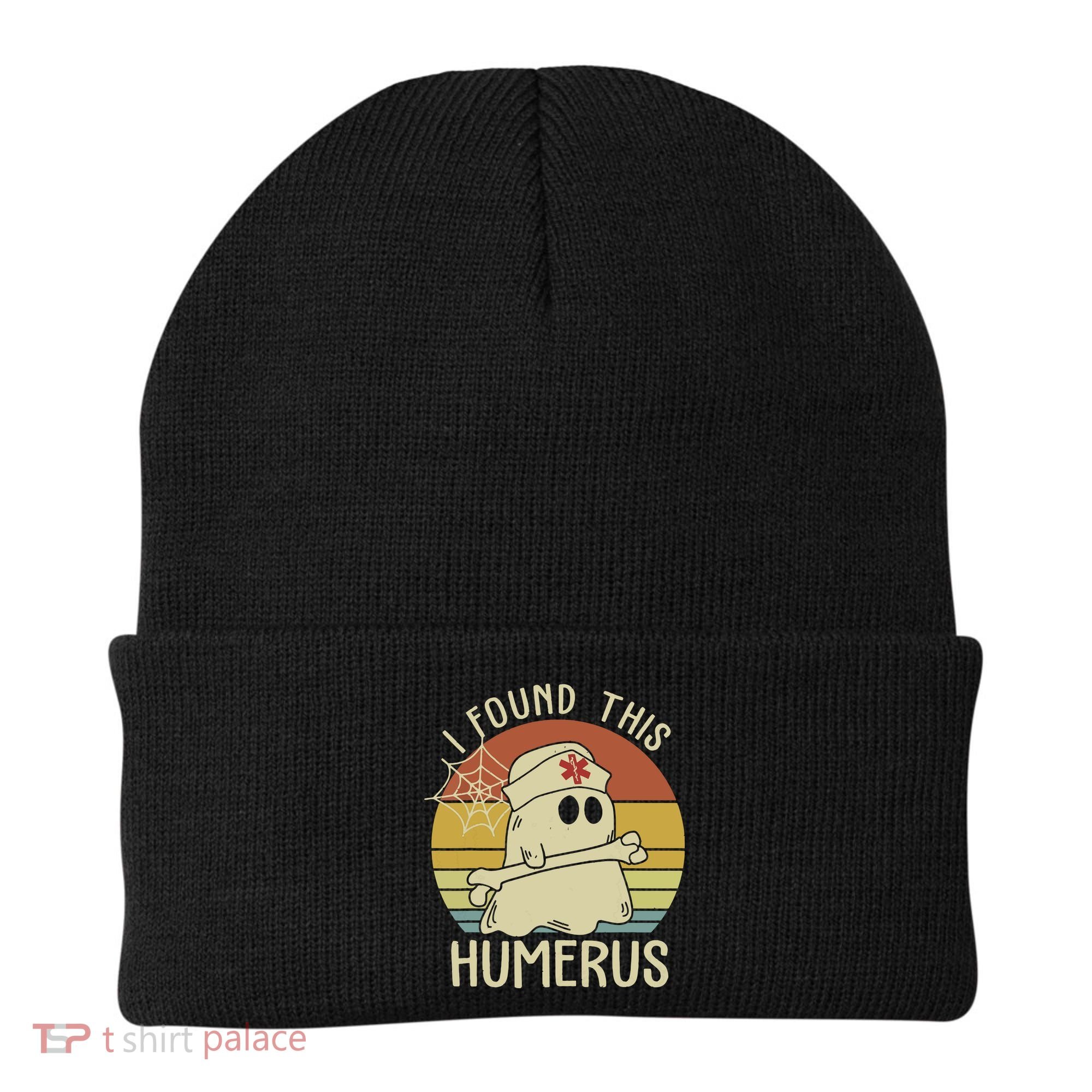 I Found This Humerus Halloween Nurse Nursing Ghost Humorous Beanie