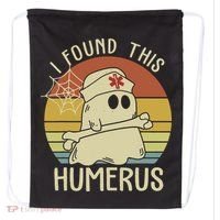 I Found This Humerus Halloween Nurse Nursing Ghost Humorous Drawstring Bag thumb 0