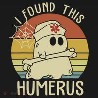 I Found This Humerus Halloween Nurse Nursing Ghost Humorous Pajama Set thumb 2