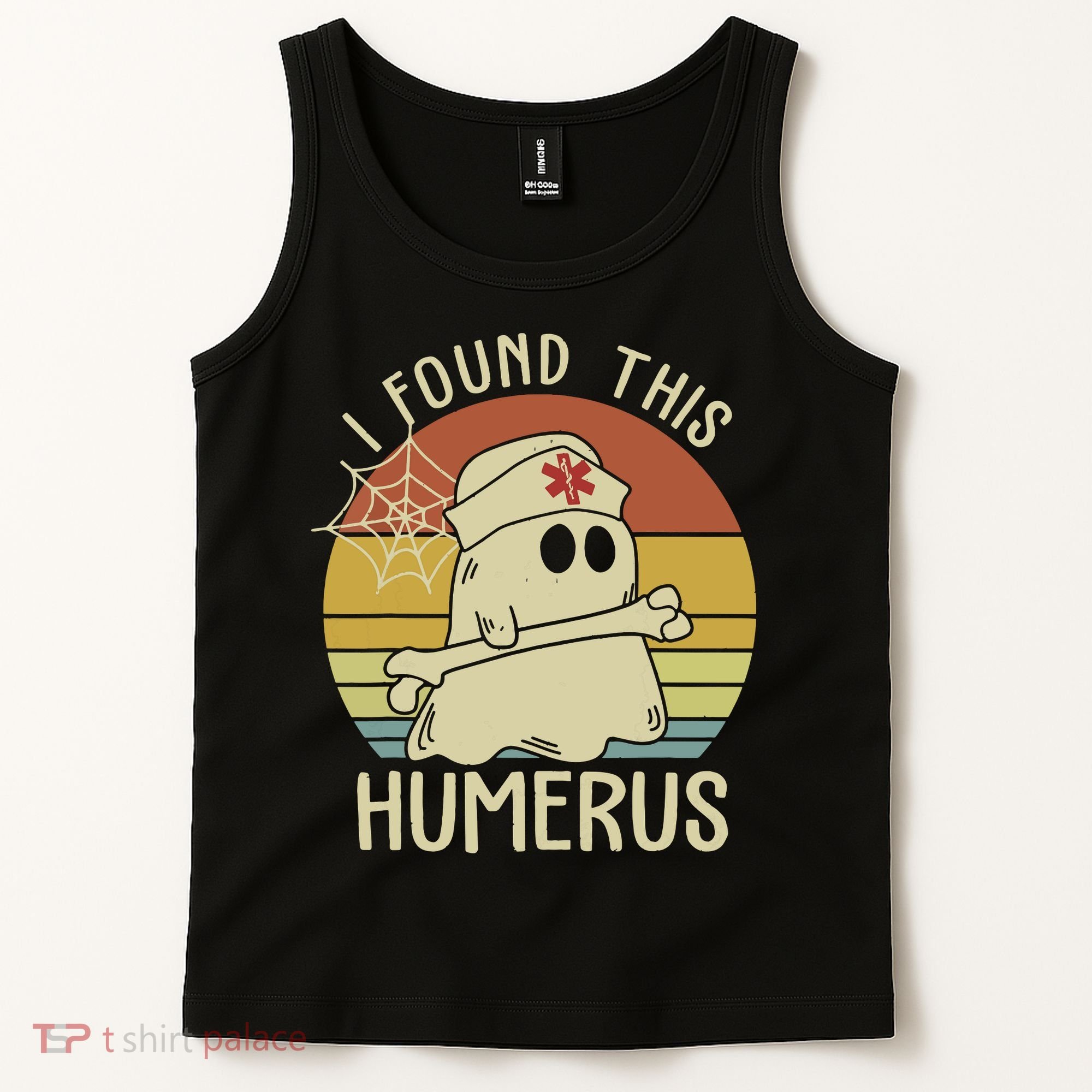 I Found This Humerus Halloween Nurse Nursing Ghost Humorous Tank Top