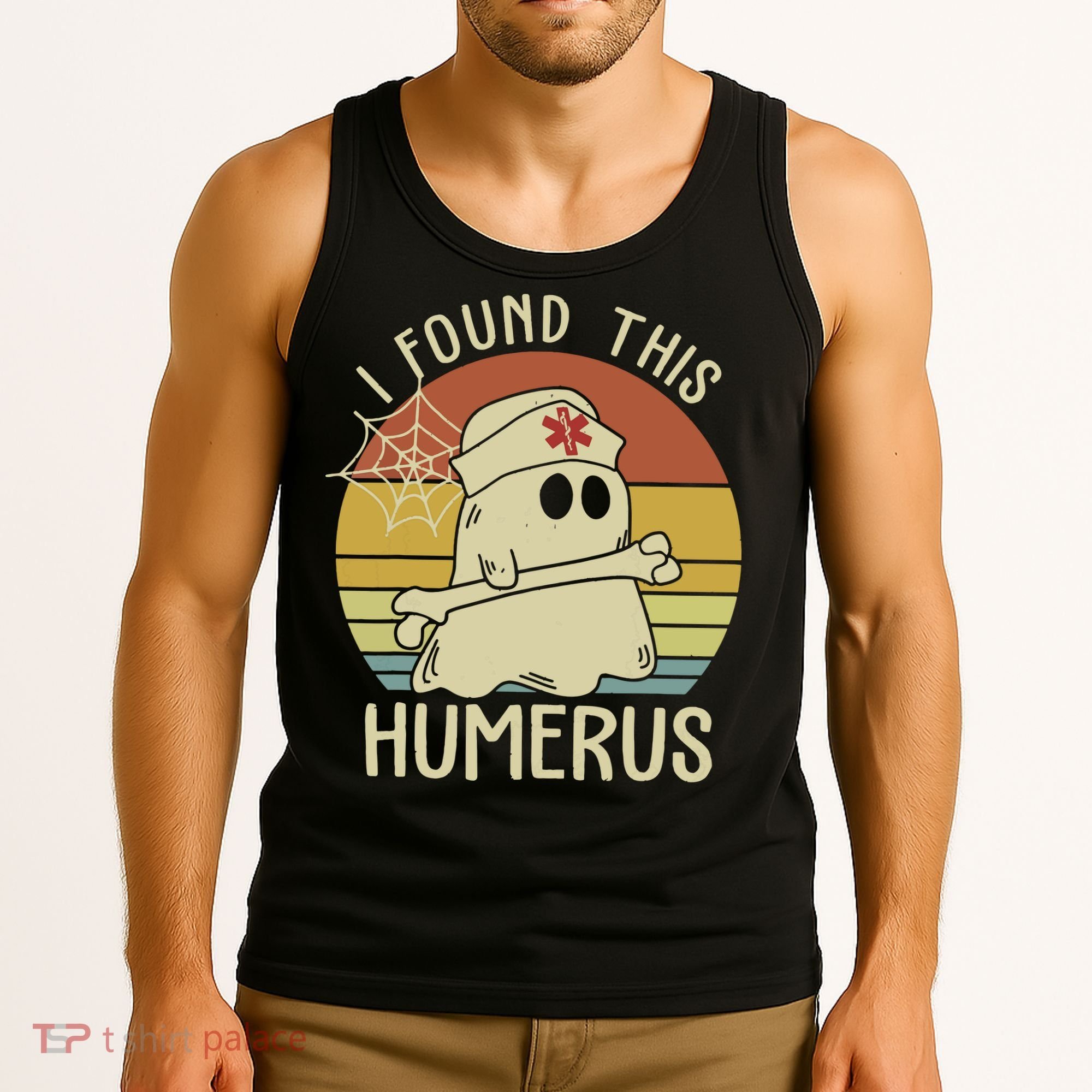 I Found This Humerus Halloween Nurse Nursing Ghost Humorous Tank Top