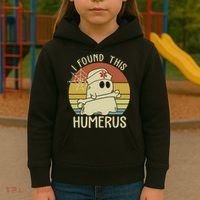I Found This Humerus Halloween Nurse Nursing Ghost Humorous Kids Hoodie thumb 3