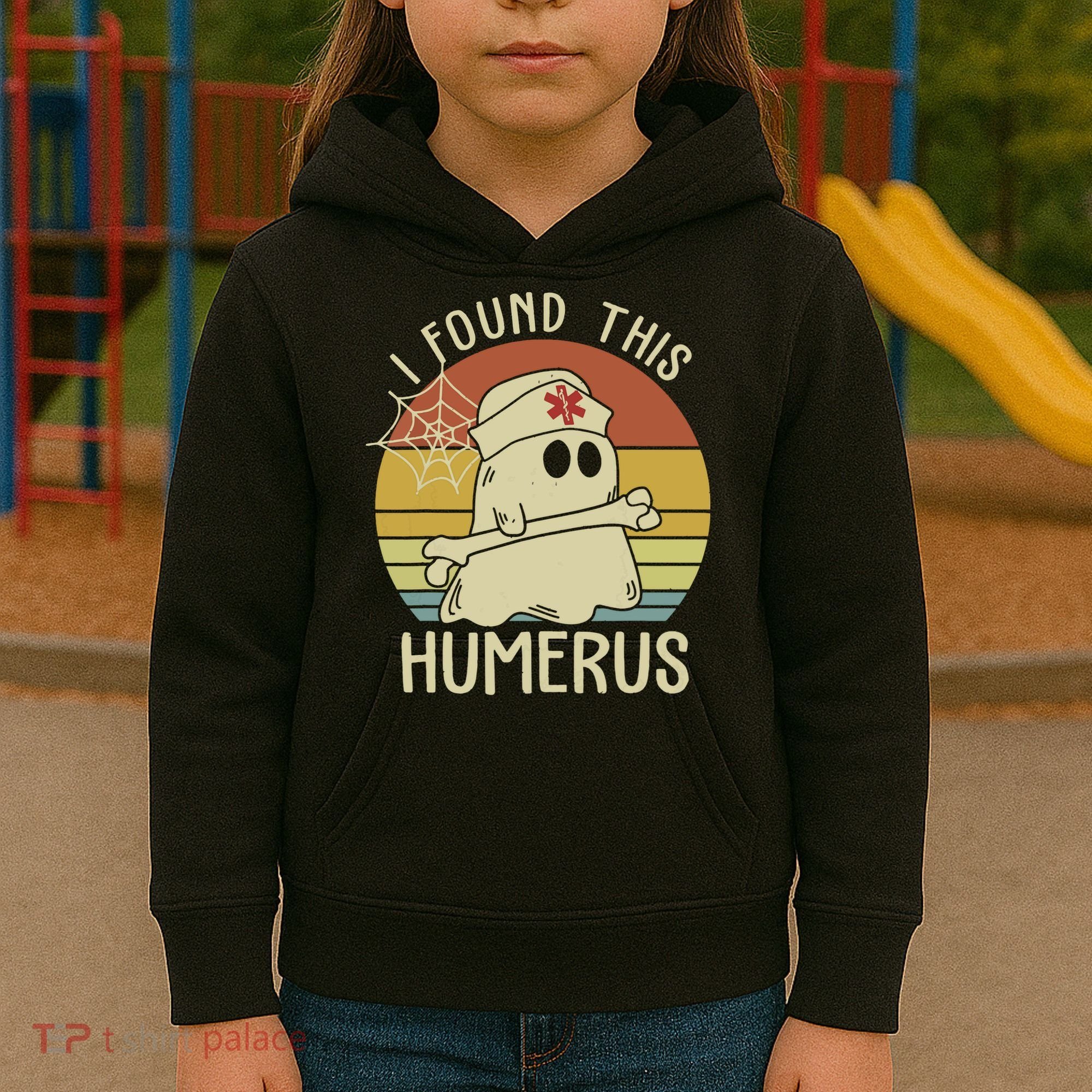I Found This Humerus Halloween Nurse Nursing Ghost Humorous Kids Hoodie