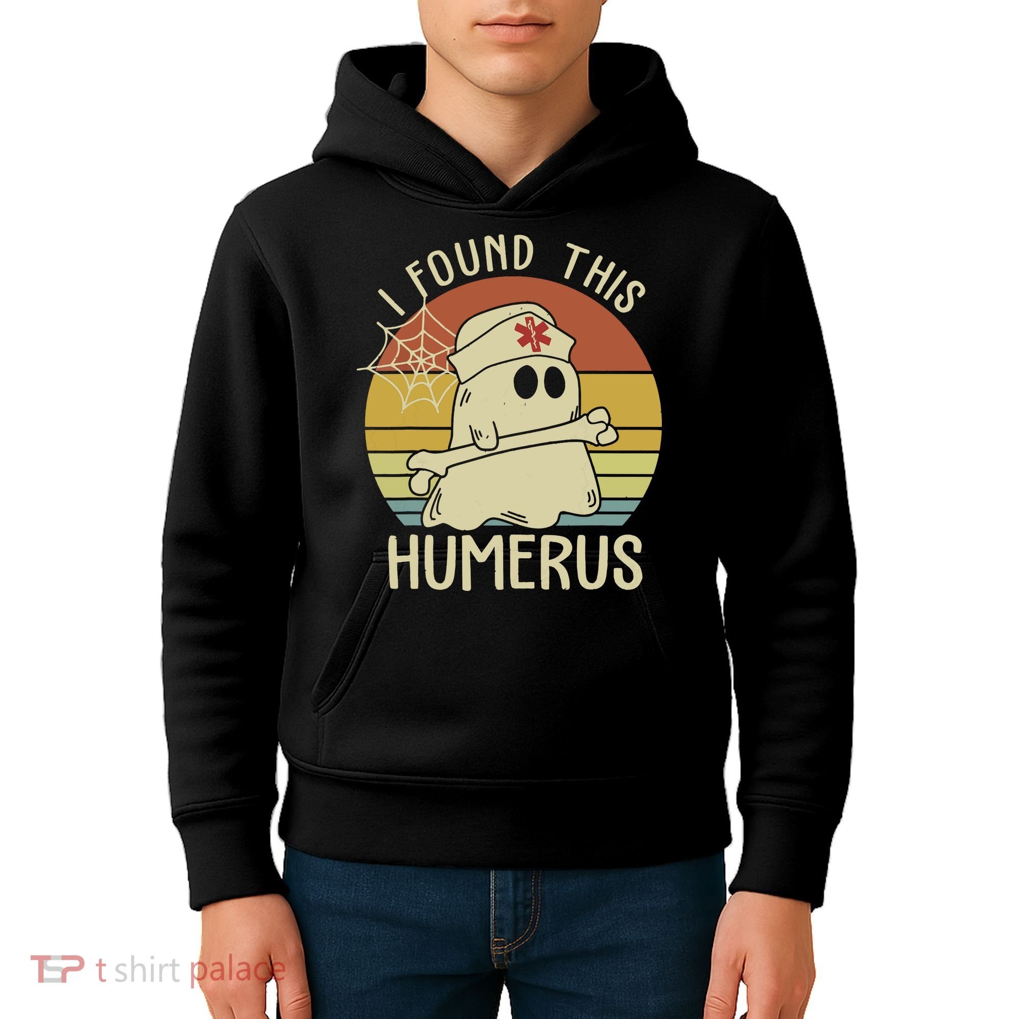 I Found This Humerus Halloween Nurse Nursing Ghost Humorous Kids Hoodie