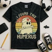 I Found This Humerus Halloween Nurse Nursing Ghost Humorous Kids Tie-Dye T-Shirt thumb 2