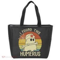 I Found This Humerus Halloween Nurse Nursing Ghost Humorous Tote Bag thumb 0