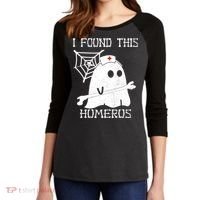 I Found This Humerus Women's Tri-Blend 3/4-Sleeve Raglan Shirt thumb 2