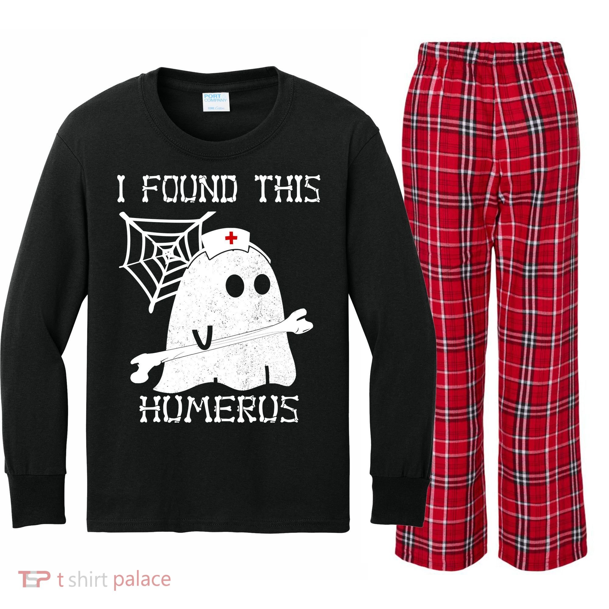 I Found This Humerus Kids Long Sleeve Plaid Pajama Set