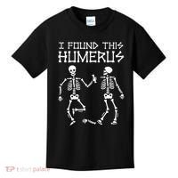 I Found This Humerus Funny Halloween Skeletons Kids T-Shirt thumb 0