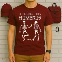 I Found This Humerus Funny Halloween Skeletons T-Shirt thumb 6