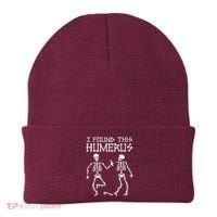 I Found This Humerus Funny Halloween Skeletons Beanie thumb 0