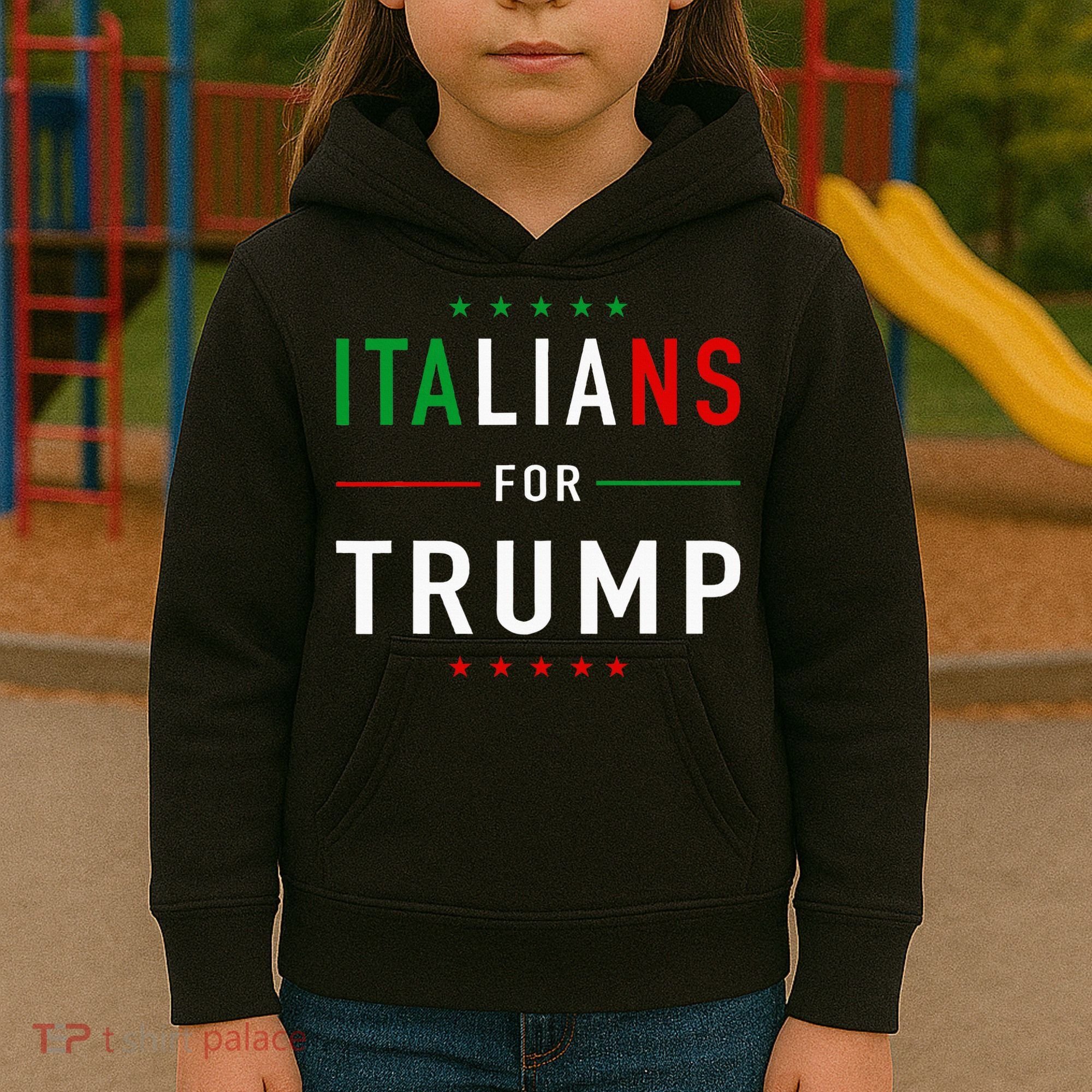 Italians For Trump Pro Trump Italiano Supporter Kids Hoodie