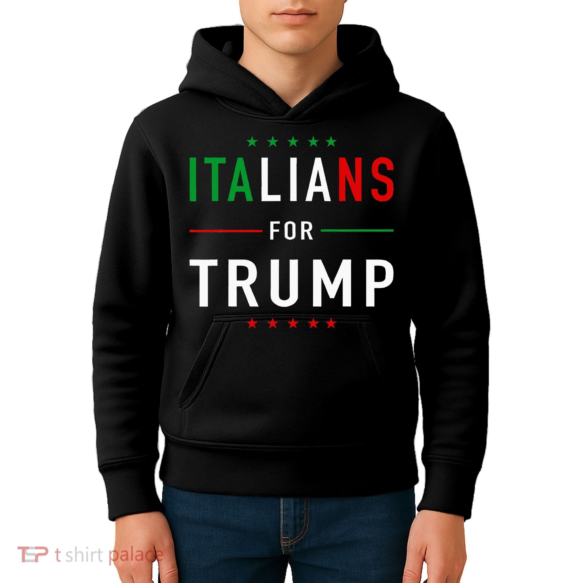 Italians For Trump Pro Trump Italiano Supporter Kids Hoodie