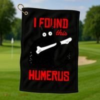 I Found This Humerus Funny Cat Anatomy Golf Towel thumb 1