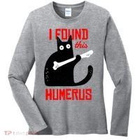 I Found This Humerus Funny Cat Anatomy Women's Long Sleeve Shirt thumb 0