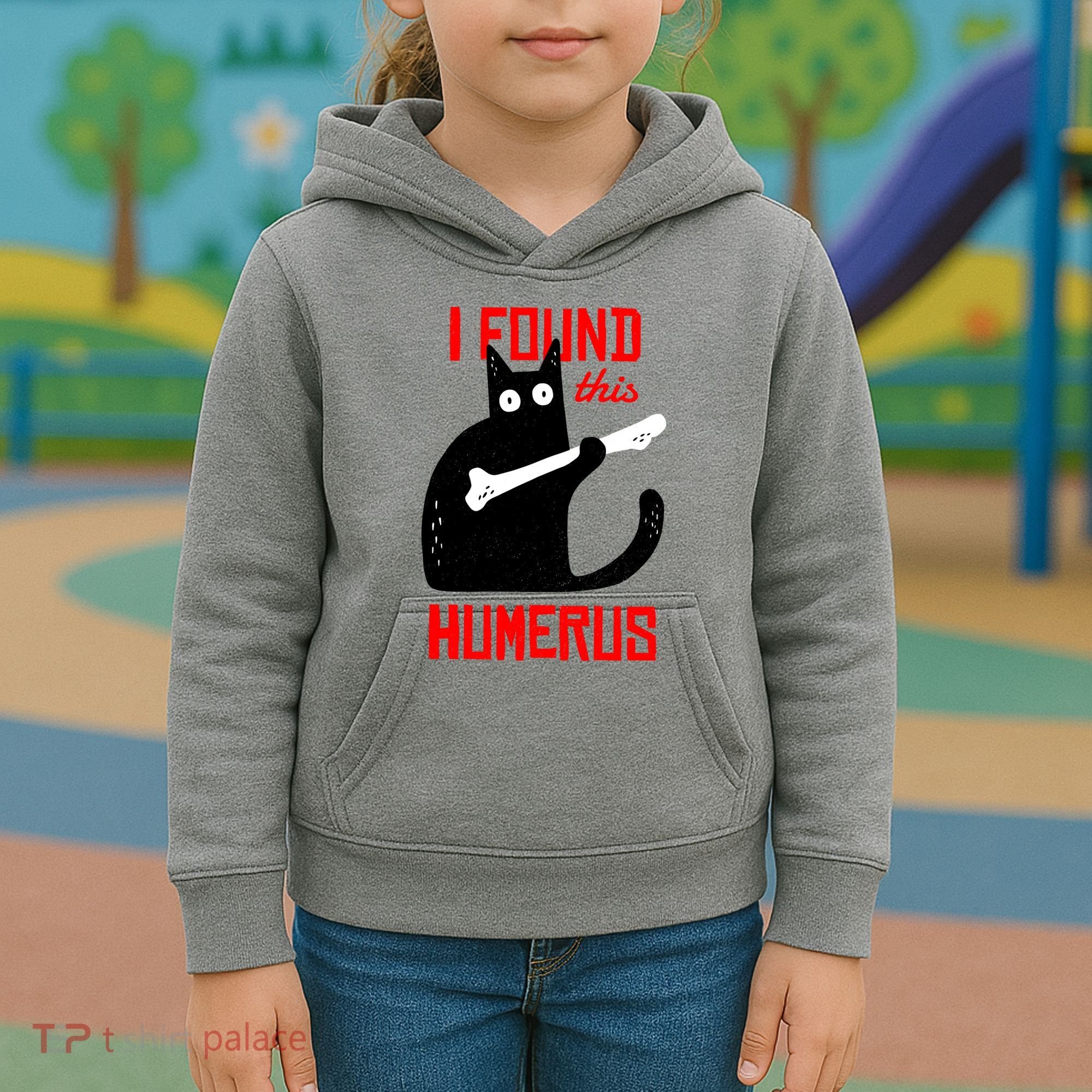 I Found This Humerus Funny Cat Anatomy Kids Hoodie