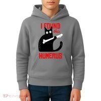 I Found This Humerus Funny Cat Anatomy Kids Hoodie thumb 4