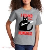 I Found This Humerus Funny Cat Anatomy Kids T-Shirt thumb 2