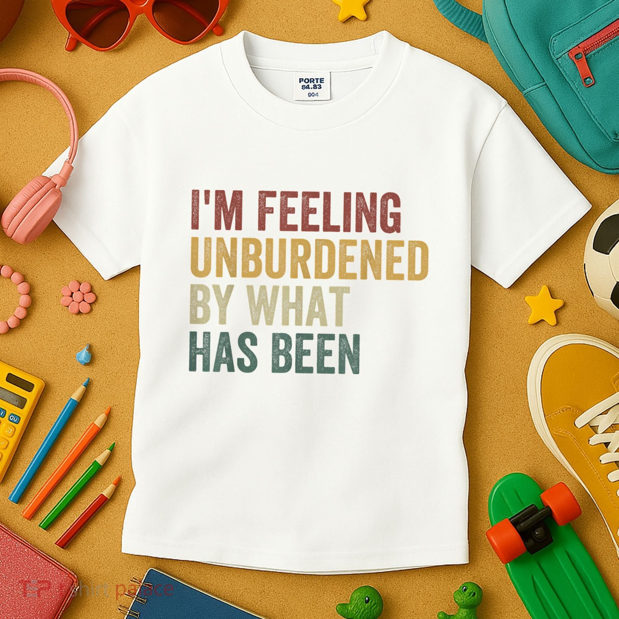 IM Feeling Unburdened By What Has Been Kids T-Shirt