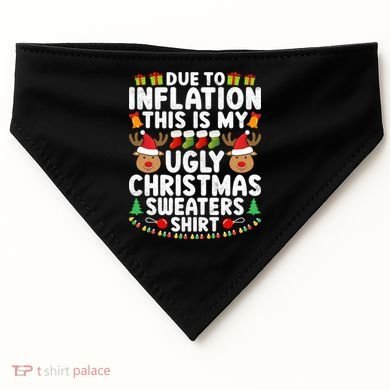 Inflation Fun Ugly Christmas Sweater USA-Made Doggie Bandana