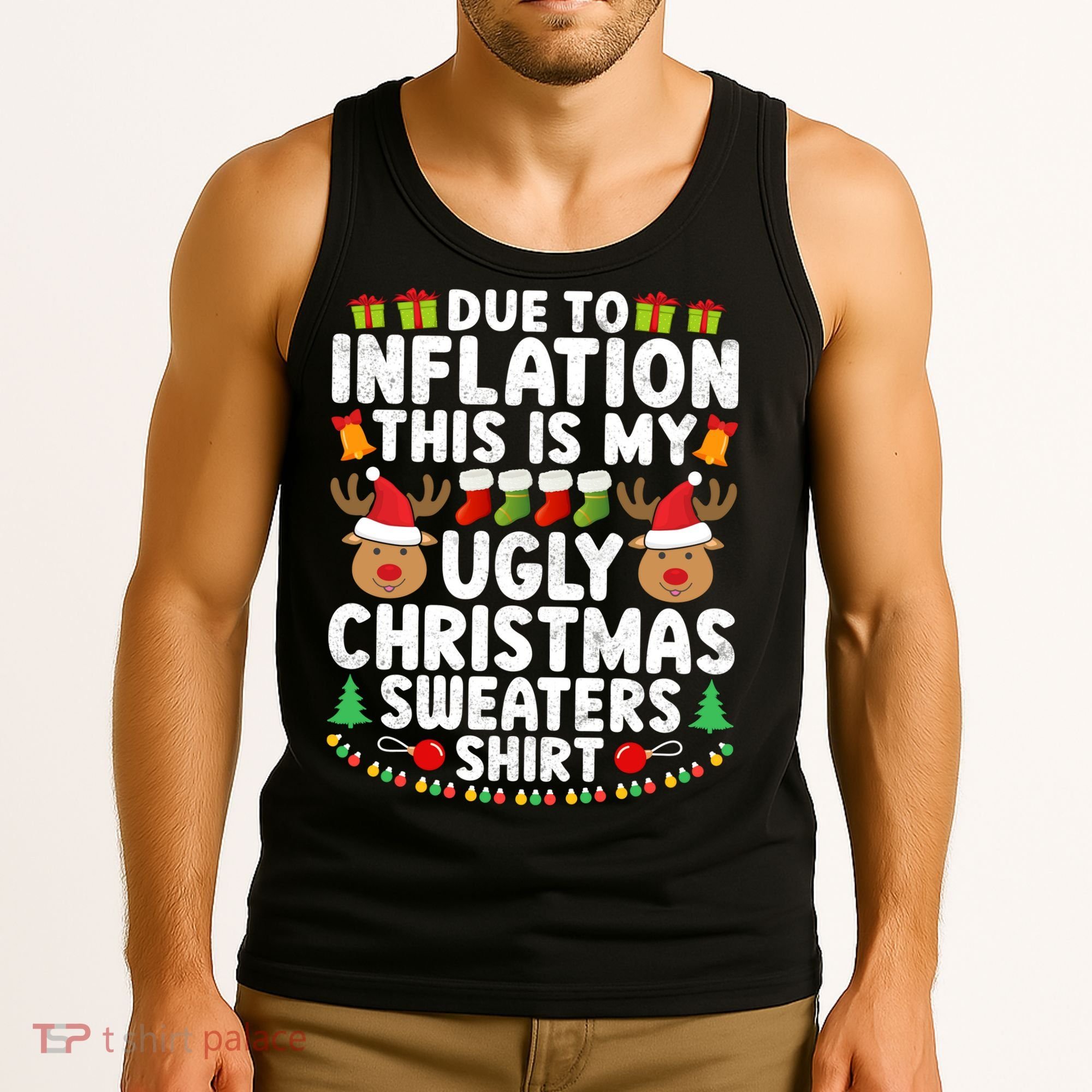 Inflation Fun Ugly Christmas Sweater Tank Top