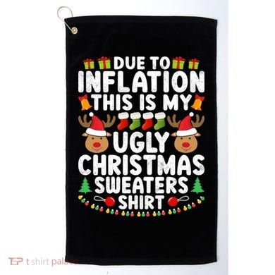 Inflation Fun Ugly Christmas Sweater Golf Towel