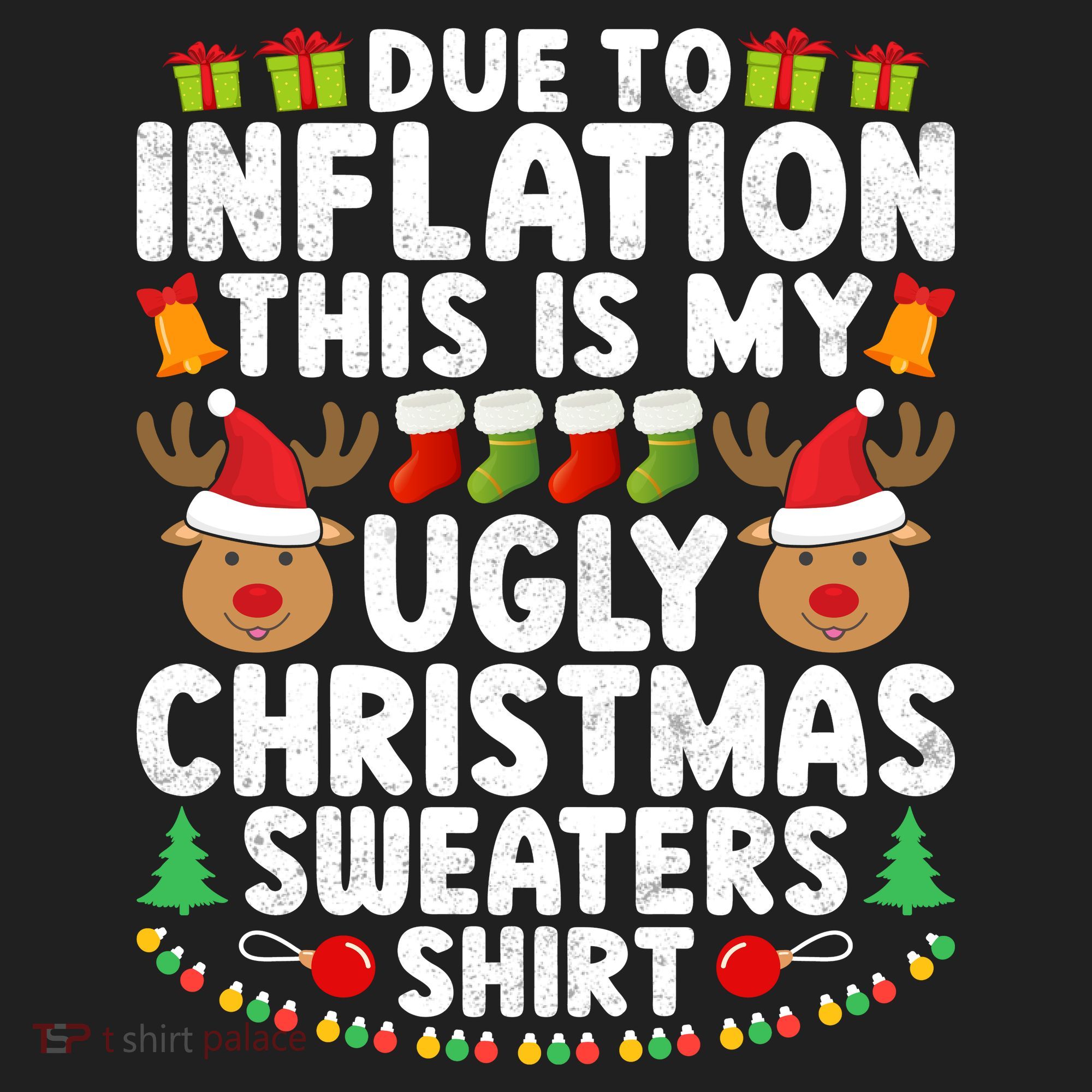 Inflation Fun Ugly Christmas Sweater Golf Towel