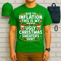 Inflation Fun Ugly Christmas Sweater T-Shirt thumb 6
