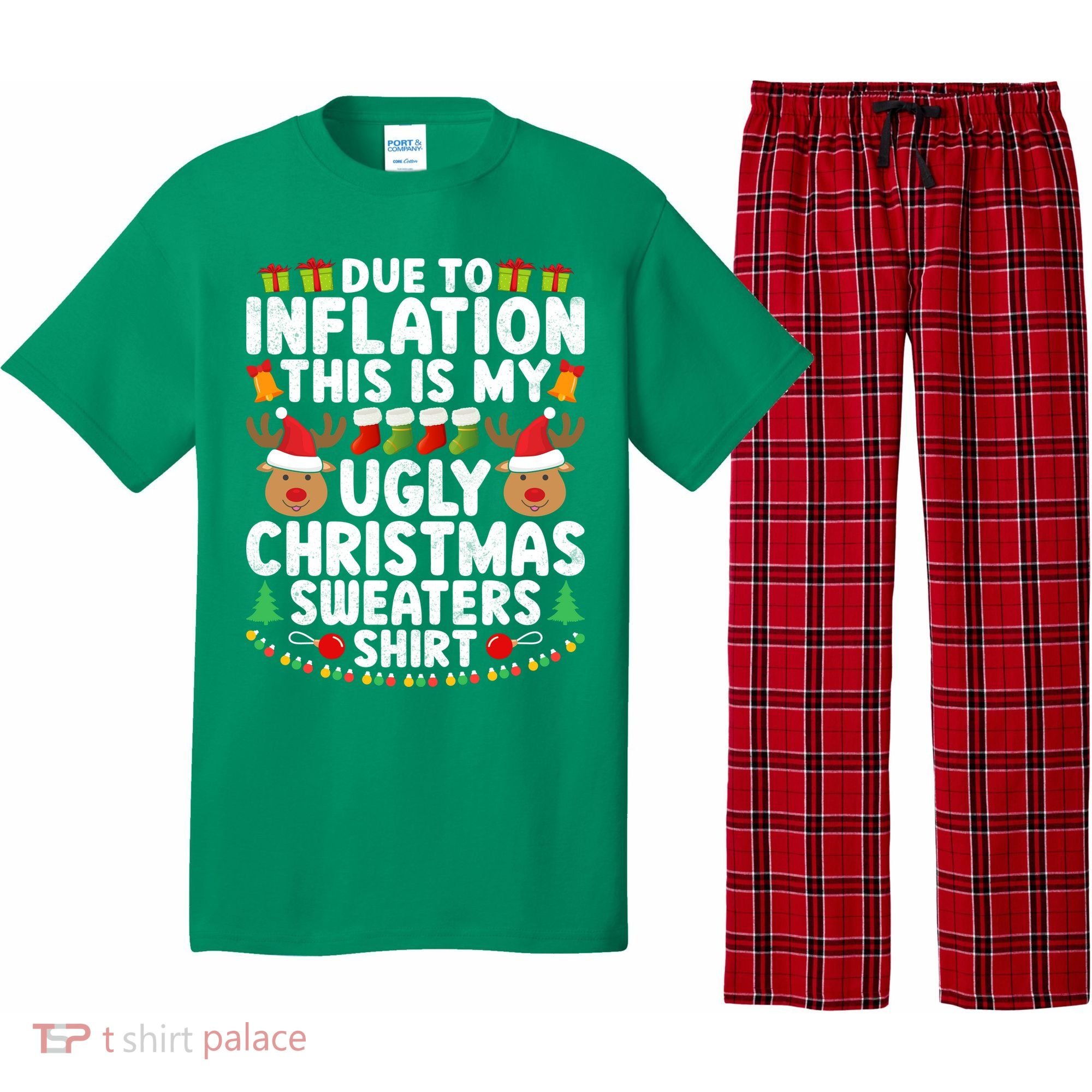 Inflation Fun Ugly Christmas Sweater Pajama Set