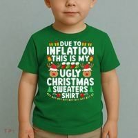 Inflation Fun Ugly Christmas Sweater Toddler T-Shirt thumb 2