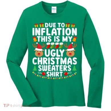 Inflation Fun Ugly Christmas Sweater Women's Long Sleeve Shirt