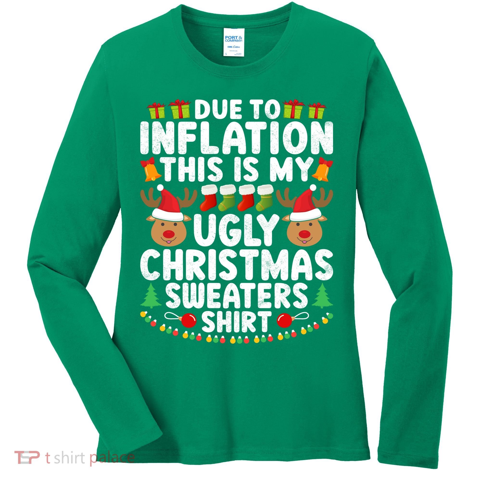 Inflation Fun Ugly Christmas Sweater Women's Long Sleeve Shirt