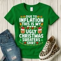 Inflation Fun Ugly Christmas Sweater Women's T-Shirt thumb 3