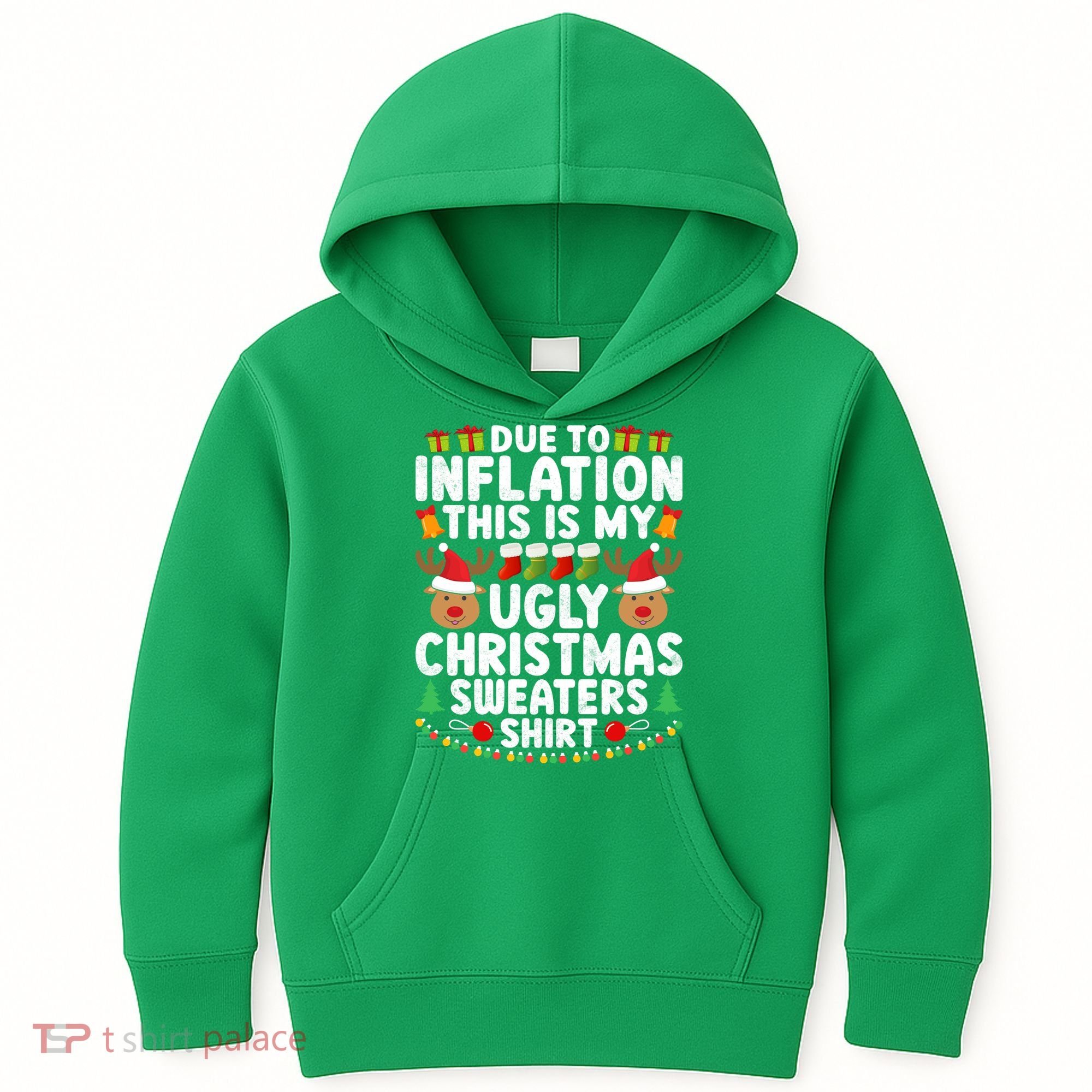 Inflation Fun Ugly Christmas Sweater Kids Hoodie