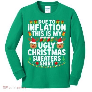 Inflation Fun Ugly Christmas Sweater Kids Long Sleeve Shirt