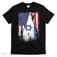 Israeli Flag Vintage Israel USA Flag T-Shirt thumb 0