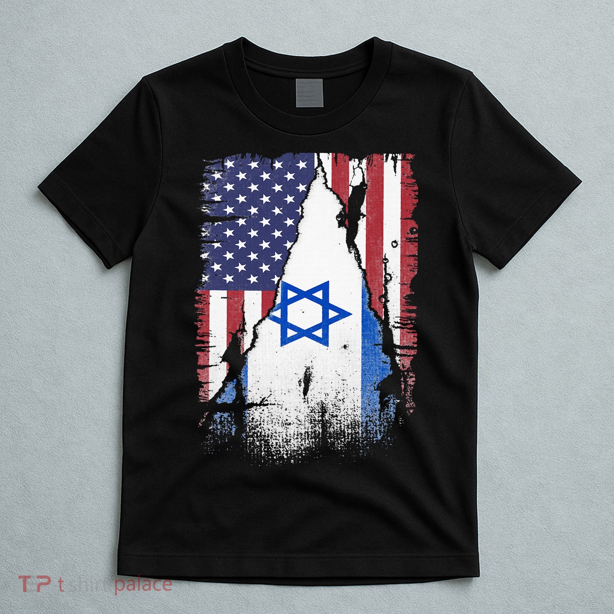 Israeli Flag Vintage Israel USA Flag T-Shirt