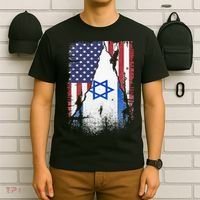 Israeli Flag Vintage Israel USA Flag T-Shirt thumb 6