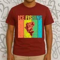 Ice Fishing Vintage Retro T-Shirt thumb 3