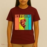 Ice Fishing Vintage Retro T-Shirt thumb 4
