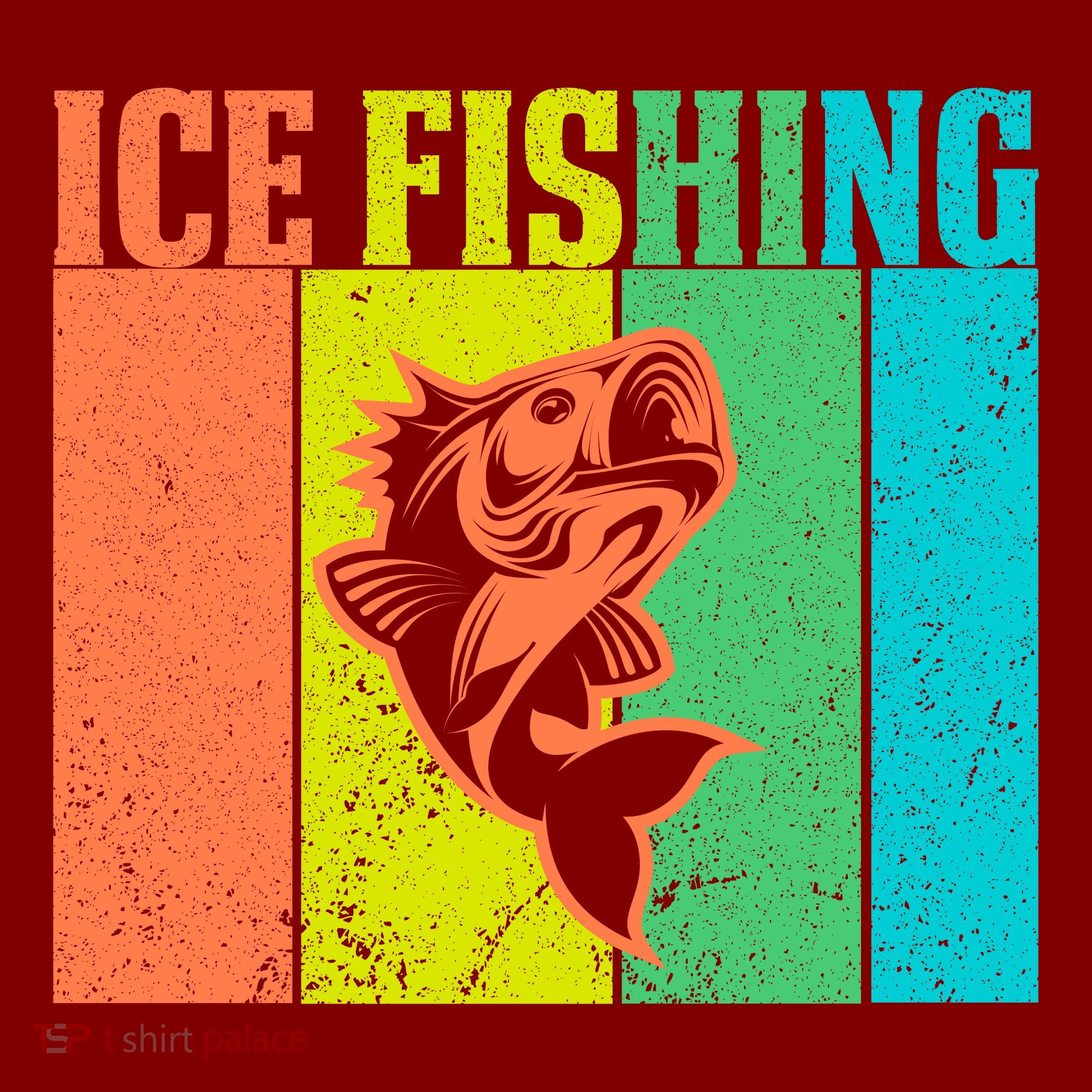 Ice Fishing Vintage Retro T-Shirt
