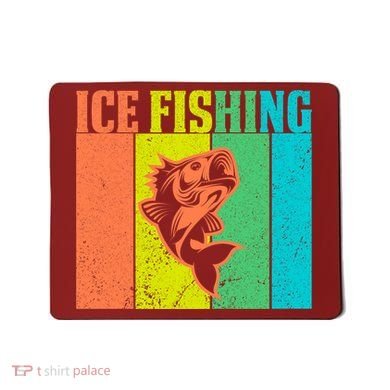 Ice Fishing Vintage Retro Mousepad