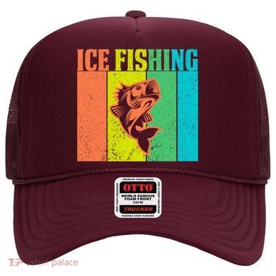 Ice Fishing Vintage Retro Hat