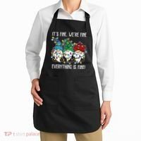 Its Fine Were Fine Everything Is Fine Gnome Funny Christmas Apron thumb 2