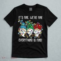 Its Fine Were Fine Everything Is Fine Gnome Funny Christmas T-Shirt thumb 5