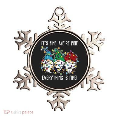 Its Fine Were Fine Everything Is Fine Gnome Funny Christmas Ornament