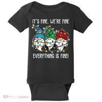 Its Fine Were Fine Everything Is Fine Gnome Funny Christmas Baby Bodysuit thumb 0