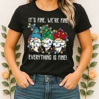 Its Fine Were Fine Everything Is Fine Gnome Funny Christmas Women's T-Shirt thumb 2