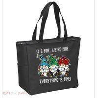 Its Fine Were Fine Everything Is Fine Gnome Funny Christmas Tote Bag thumb 2